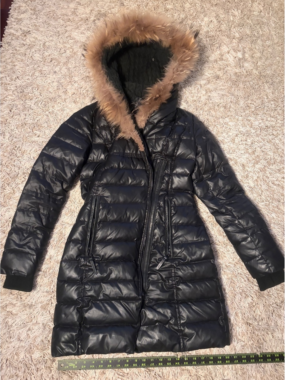Atelier noir by Rudsak Bl Coat with Fur Trim Hood